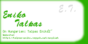 eniko talpas business card